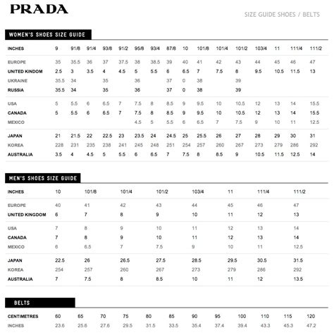 prada clothing size chart|prada boots size chart.